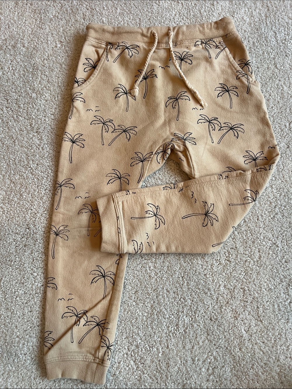 Rylee + Cru Tan Palm Print Joggers - size 4-5 years